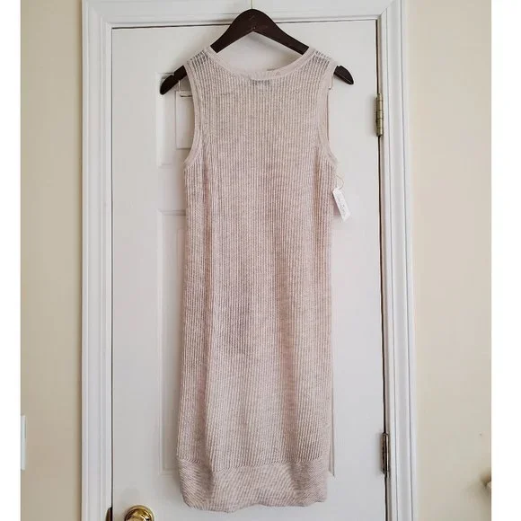 White + Warren, Hi-Low Sleeveless Sweater Tunic Vest in Cream, Size Small - Picture 2 of 8